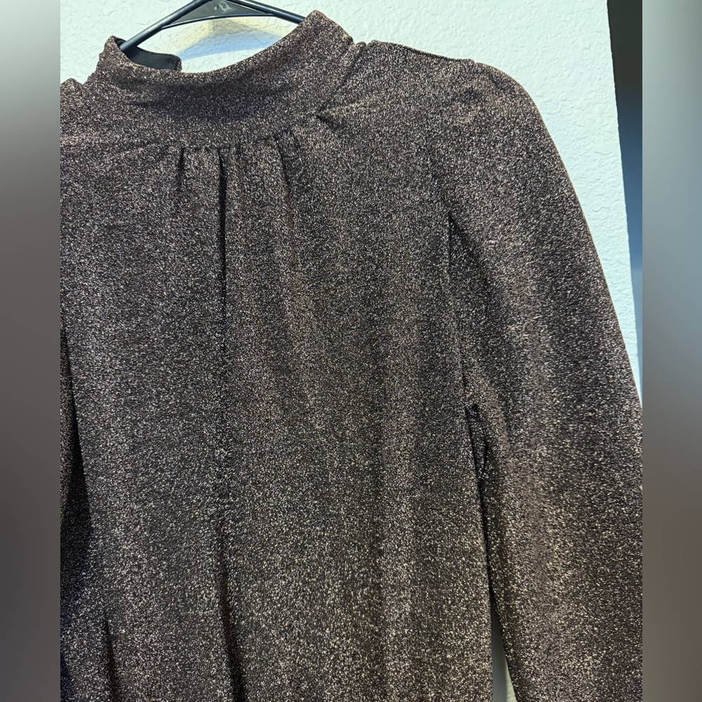 Large Ryegrass High Neck Long Sleeve Dress - Picture 5 of 13